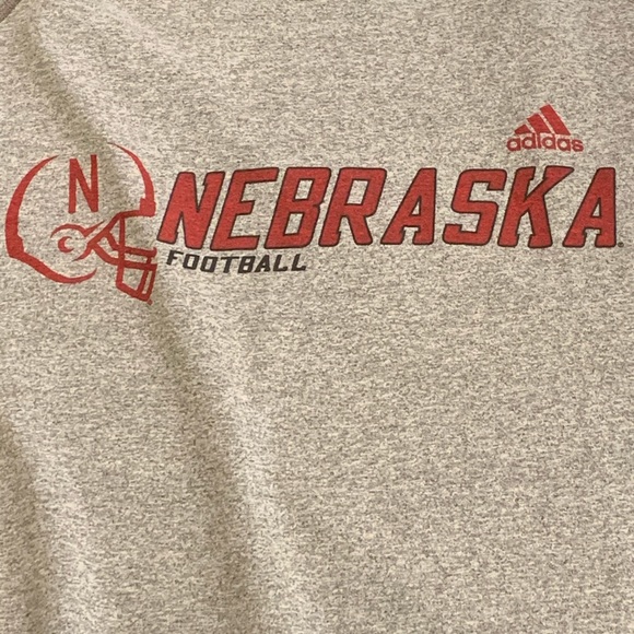 Adidas Nebraska Huskers Football Shirt Climalite Mens XL Gray - Picture 3 of 5